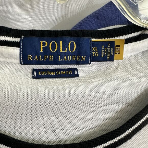 LOT 3 Polo Ralph Lauren Shirt Mens XL Striped Custom Slim Fit Pony Crewneck - Picture 5 of 8